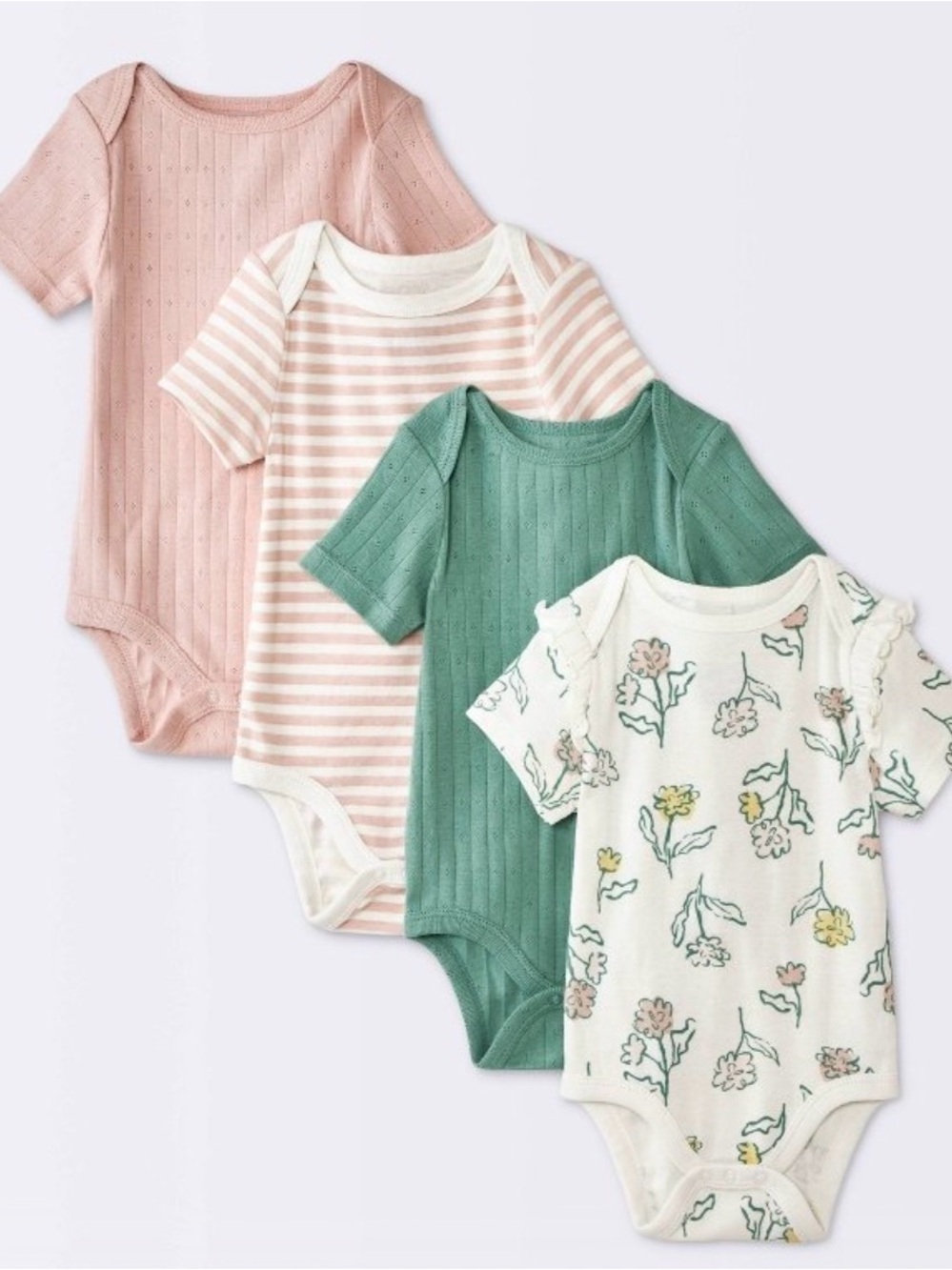 Baby Girls' 4pk Floral Short Sleeve
Pointelle Bodysuit - Cloud Island™ Cream
6-9